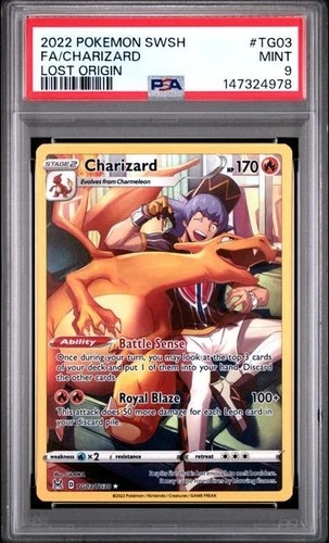 PSA 9 Charizard TG03 SWSH11: Lost Origin Trainer Gallery Ultra Rare Pokemon Card