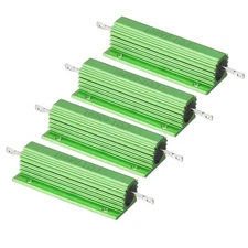 100W 0.1 Ohm Aluminum Shell Resistor, 4 Pack Aluminum Housing Resistor, Green