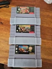 Nintendo SNES Donkey Kong Country 1 2 & 3 Lot Cartridges Only with Covers Tested