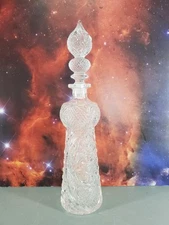 CUT LEAD CRYSTAL DECANTER  24% NACHTMANN BLEIKRISTALL GERMAN PERSIAN 18" CHIPPED