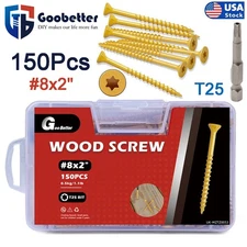 #8 x 2" Deck Screws T25 Torx Drive Self Tapping Wood Screw Exterior Fence Screws