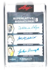 2021 Leaf Superlative 3 Willie O'Ree Milt Schmidt Johnny Bucyk #SS3-06 Auto