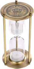 Hourglass 30 Minute Sand Timer Vintage Brass White Sand Clock Metal SandWatch