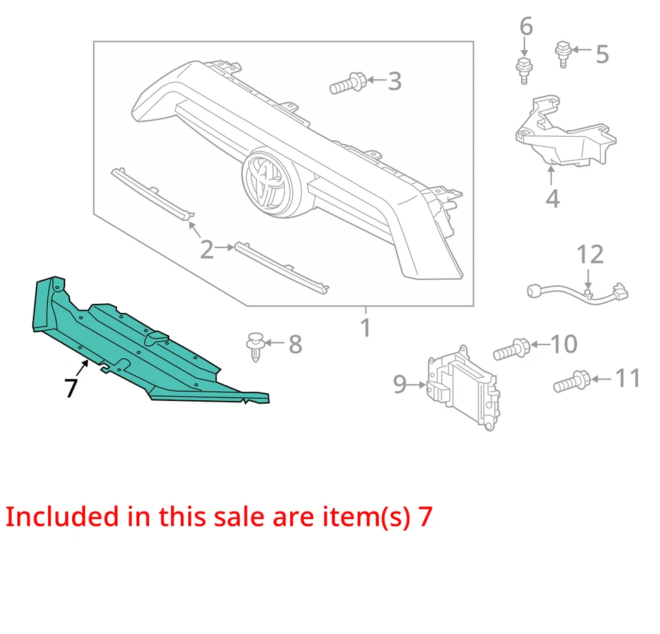 适用于 2010 - 2024 丰田 4RUNNER 前散热器瞄准罩盖面板原始设备制造商 — 第 4/4 张图片