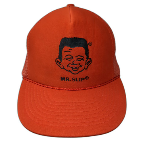 Otto Trucker Hat Orange One Size Mesh Back Snapback Rope Mr Slip Character Hat