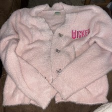 Wicked x Katie Kime Pink Glinda Butterfly Cardigan Women's Size Large New  Tag