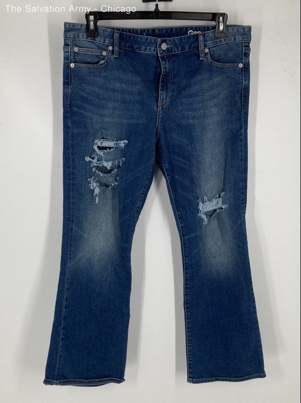 Gap 1969 Womens Blue Medium Wash Pockets Denim Bootcut Jeans Size 33s