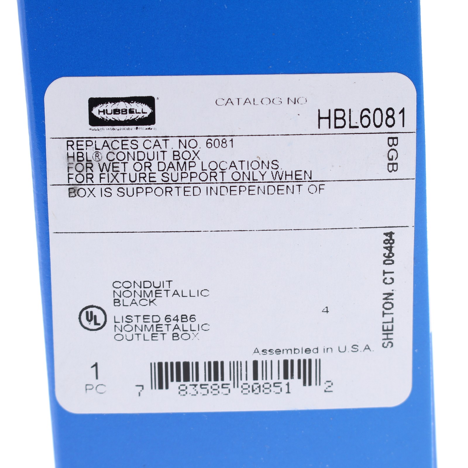 Hubbell Marine Grade 4" Round Black Non-metallic Dockside Junction Box HBL6081