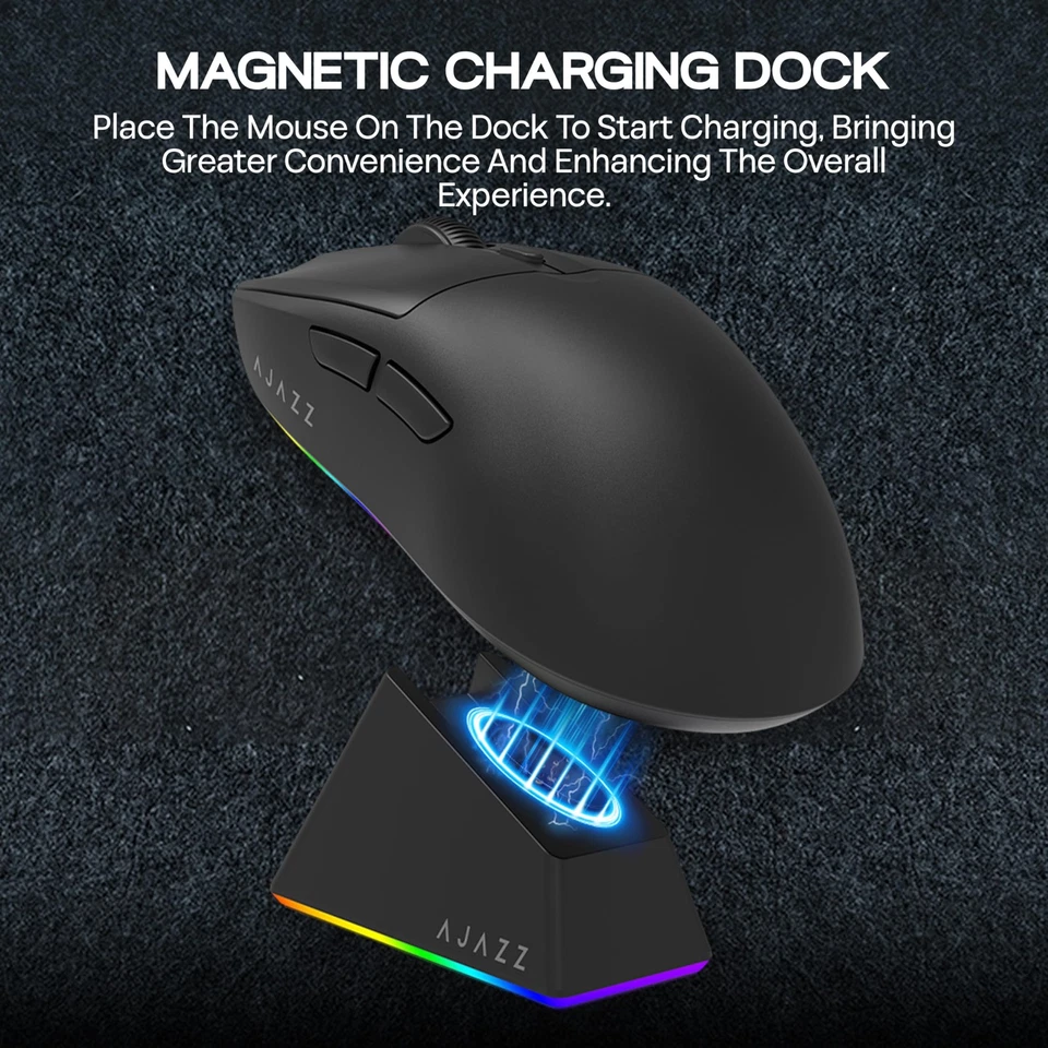 AJAZZ AJ139 V2 MC Gaming Mouse with Charging Base, Adjustable 12,000 DPI, PAW... - Image 4 of 4
