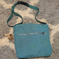 Kipling Large Expandable Messenger Crossbody Bag Green Turquoise. Diaper Bag.