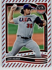 Luke Holman 2024 Panini Stars & Stripes USA Baseball Stripes 8 Reds