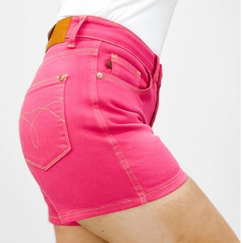 Judy Blue Hi-Rise Garment Dyed Magenta Shorts NWT - Size XL - Picture 2 of 8