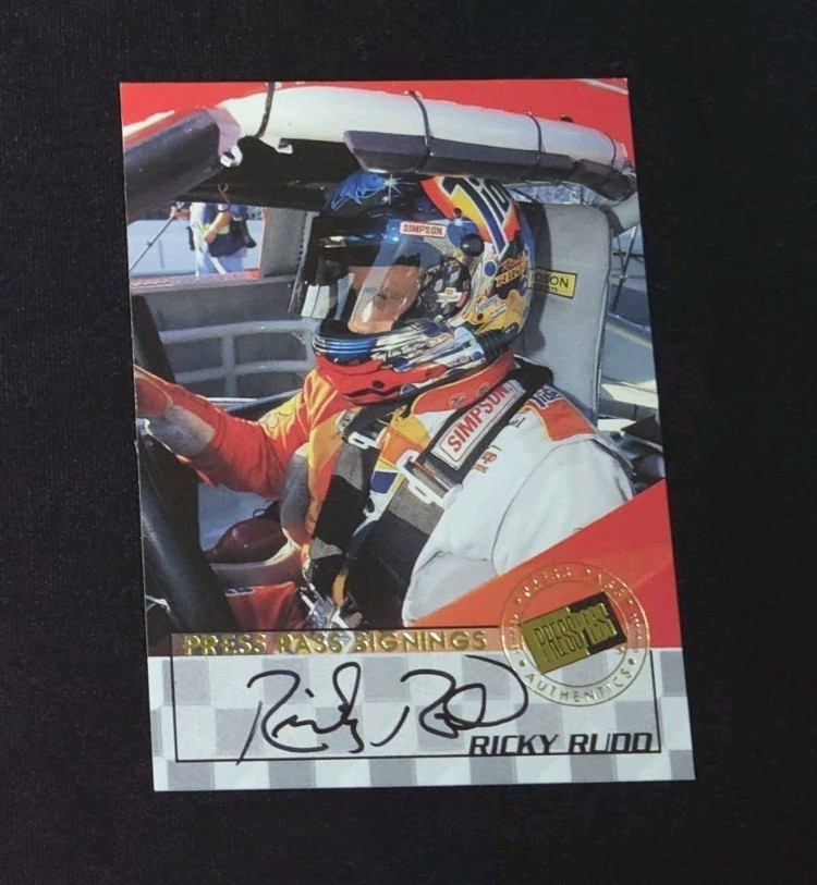1998 Press Pass Authentics RICKY RUDD PRESS PASS SIGNINGS ON CARD AUTOGRAPH /508
