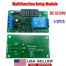 12/24V Pulse Counter Switch Adjustable Timer Delay Turn On/Off Relay Module 1/2X