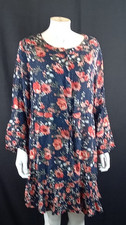 M&S Collection Navy Mix Floral Print Tie Waist Ladies Dress UK 20  NEW