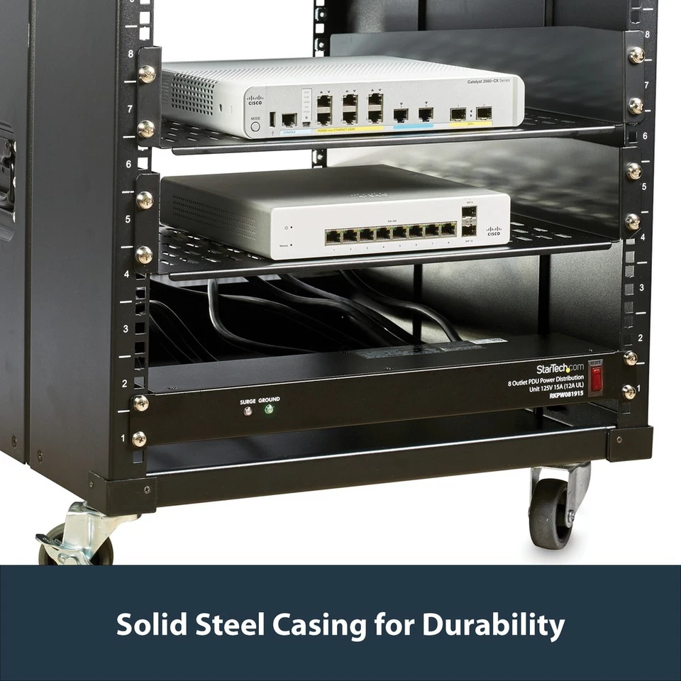 StarTech RKPW081915 StarTech 19in 1U 8 Outlet PDU Power Distribution Unit - Image 2 of 4