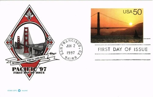 Dr Jim Stamps Pacific '97 International Post Card Rate First Day Artmaster Card
