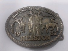 1982 Hesston NFR Rodeo Western All Around Cowboy Belt Buckle saddle bronc