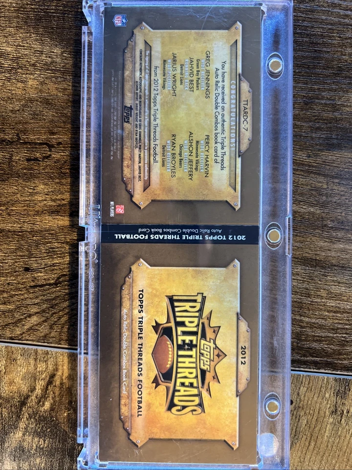 2012 Topps Triple Threads Auto Relic Combos Book Card /18 - Image 2 of 2