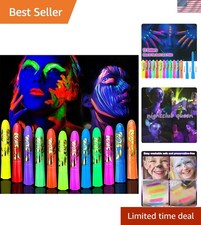 Glow in The Dark Face Body Paint,UV Black Light Makeup Neon Face and Body Paint