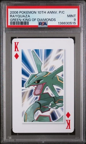 2006 POKEMON CENTER 10TH ANV PLAYING CARDS GREEN DECK RAYQUAZA PSA 9