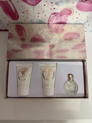Versace Eros Pour Femme Perfume Travel Gift Set- EDP, Shower Gel, Body Lotion!