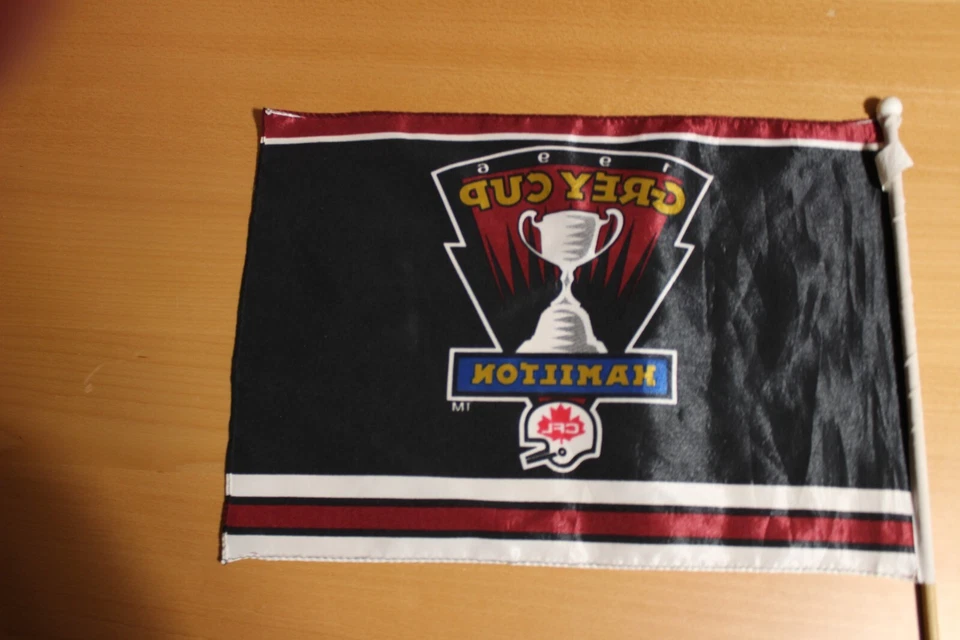 CFL Fútbol Vintage 1996 Hamilton Anfitrión Gris Copa Bandera Foto 3 de 3