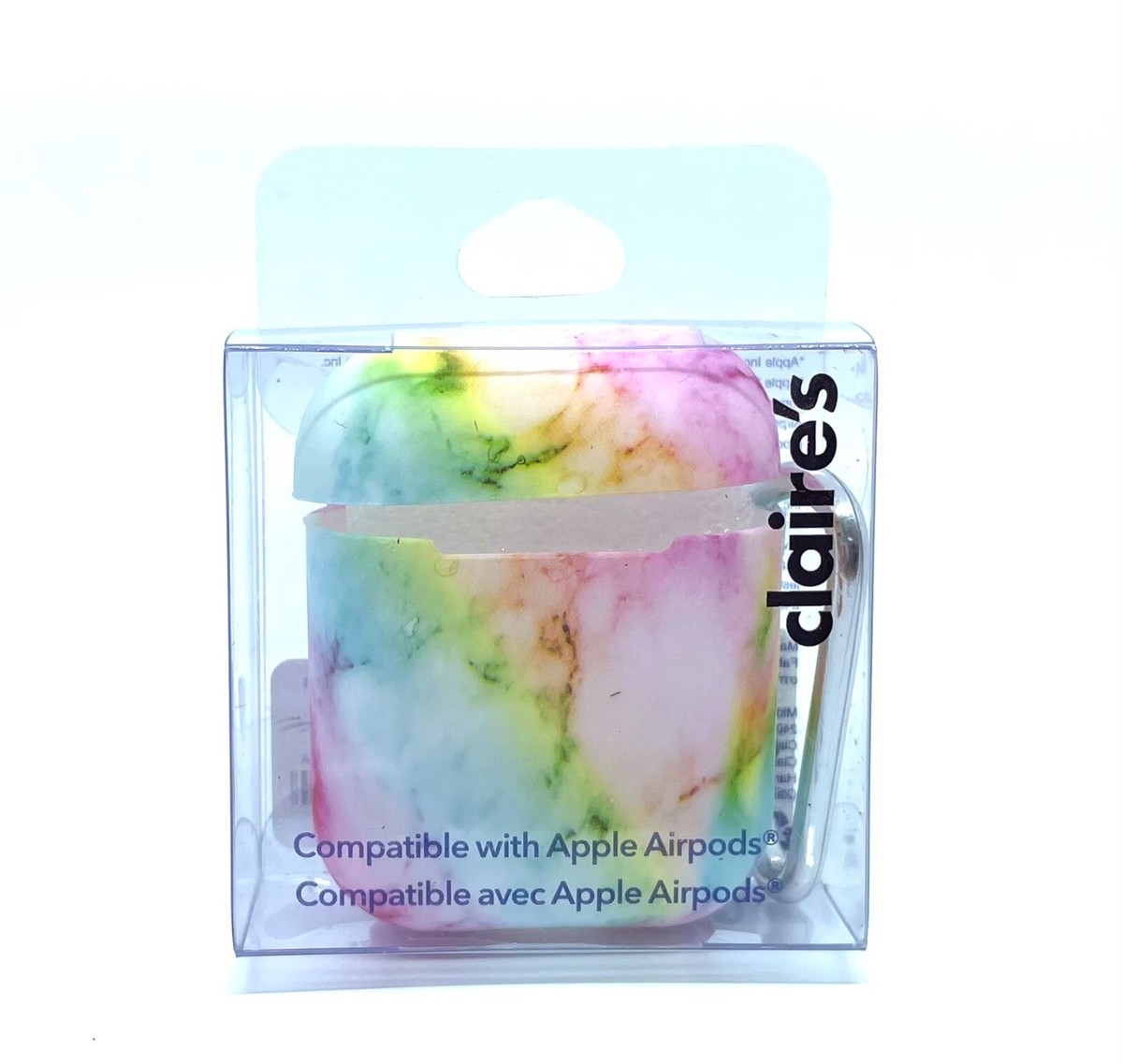 Claire’s Silicone Earbud AirPods Case Cover Light Tie Dye