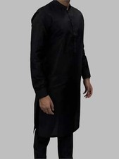 Men's Black Plain Silky Trouser Suit