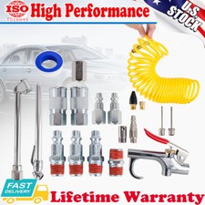 Air Compressor Kit 1/4 Inch NPT Air Tool Kit  1/4 Inch x 25Ft Coil Nylon Hose