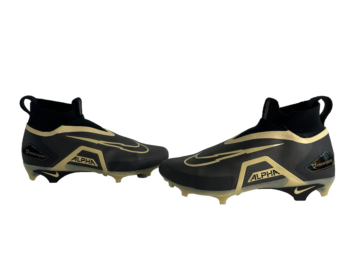 Nike Alpha Menace Elite 3 Mid Football Cleats Black Tan Mens  display picture 3