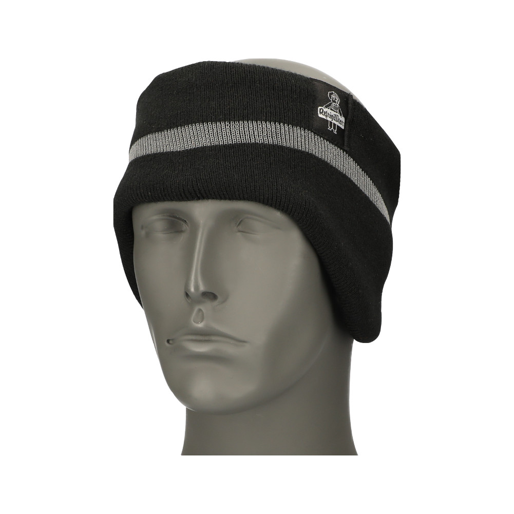 RefrigiWear Double Layer Acrylic Knit Black Winter Headband, One Size