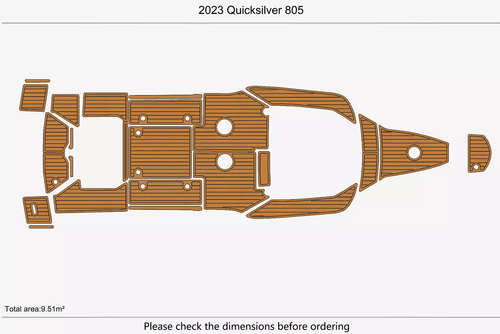 2023 Quicksilver 805 Swim Platform Cockpit Boat EVA Foam Teak Deck Flooring Mat - Foto 1 di 22