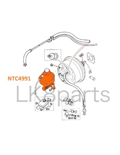 Land Rover Discovery 1 1989-1994 Brake Master Cylinder without ABS NTC4991 New - Picture 9 of 10