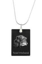 Dachshund Wire-haired, Wiener dog, Badger dog I - Crystal pendant with dog, silv