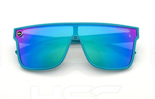 Quicksilver Shield Sunglasses Light Blue Frame Flash Blue-Purple Mirror Lens NEW