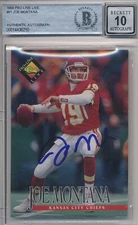 Joe Montana On Card Auto 1994 Pro Line Live #61 Beckett 10 Auto