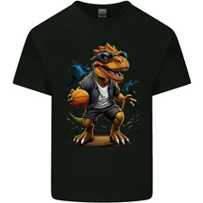Basketball T-Rex Dinosaur Mens Cotton T-Shirt Tee Top