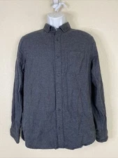 14th & Union Men Size M Gray Button Up Shirt Long Sleeve Pocket