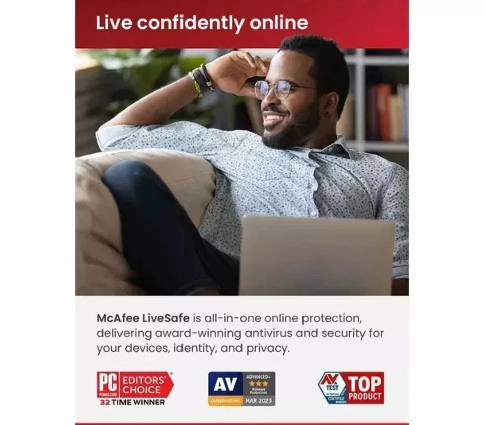 McAfee® Live Safe, 1 Year Pre-Paid Subscription for Unlimited Devices Free Post - Image 4 of 4