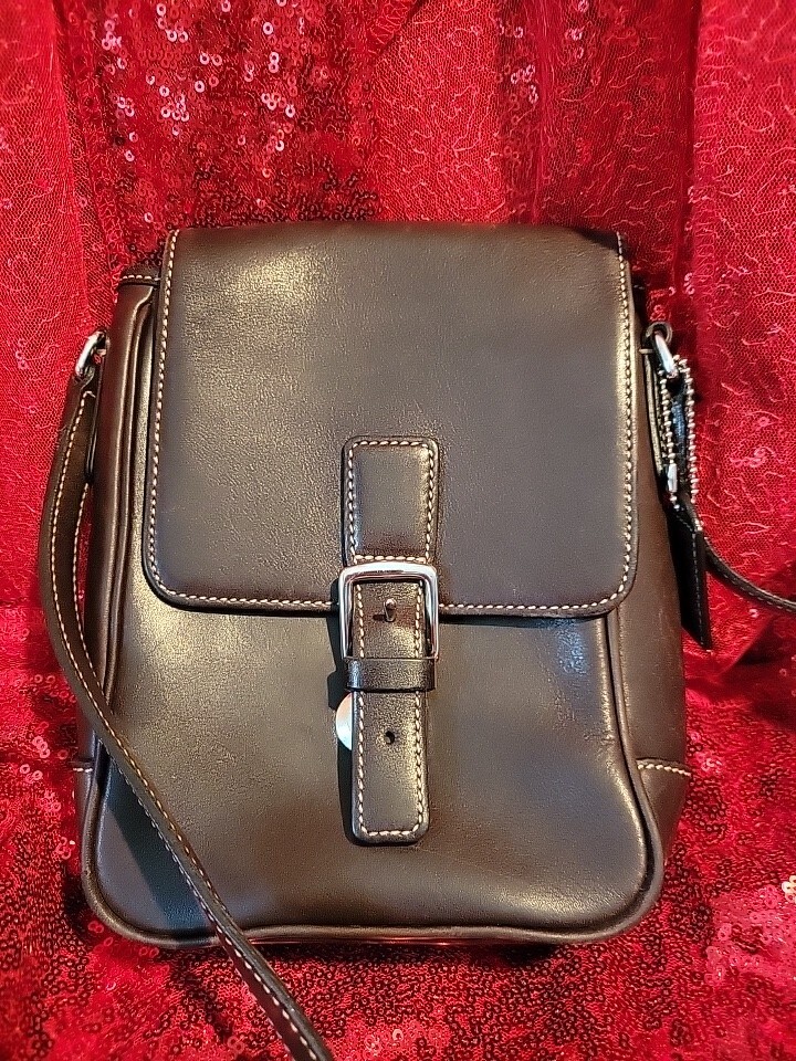 Vintage COACH Camera 7775 Brown Leather Crossbody Bag Purse