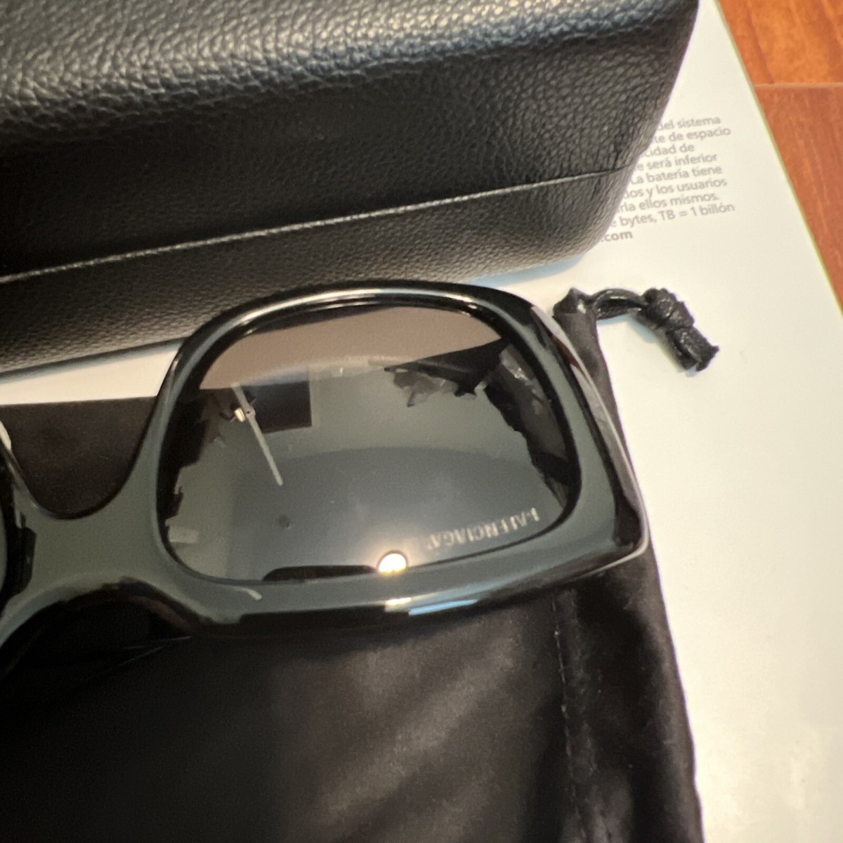 Balenciaga Womens Black Black Grey Fashion Designer Eyewear