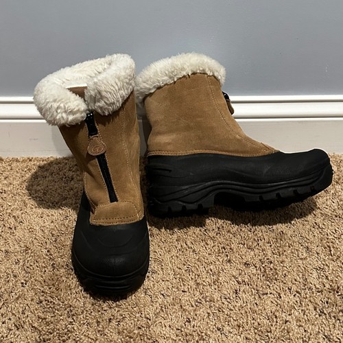 Polaris Thermolite Winter Boots Leather Suede Fleece Lined Zip Womens Size 9 - Picture 20 of 24