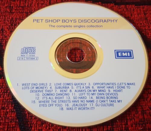 PET SHOP BOYS *** Discography *** ORIGINAL 1991 White Mexican Print CD - Picture 2 of 2