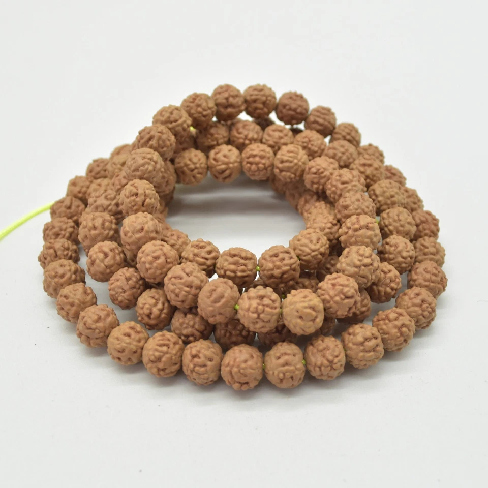 Rudraksha Seed Rondelle Wood Beads - 108 Mala Prayer Beads - 6 sizes to choose - Image 4 of 4