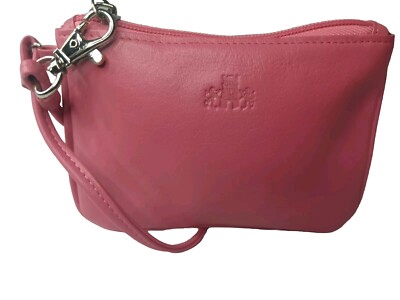 Rowallan of Scotland Pink Leather Wristlet Small Clutch Purse 