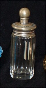 BLACKINTON sterling silver HALLMARK B SWORD CONTAINER CRYSTAL OPENS 5"