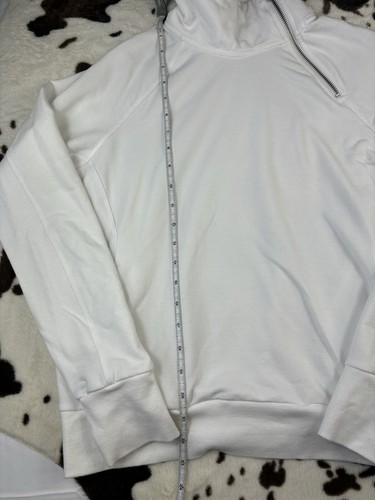 Evereve Selena Asymmetric Zip Neck Sweatshirt White Size Small - Picture 4 of 8