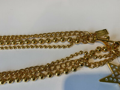 COACH BALL CHAIN LINK STAR PEACE Pave CHARM Belt Size S~VERY  display picture 2