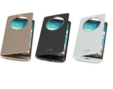 Funda tipo folio ventana círculo rápido oficial OEM LG abatible para G3 VS985 D855